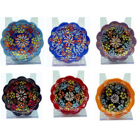 Turkish Ceramic Relief Daisy Bowl 8 cm - 4