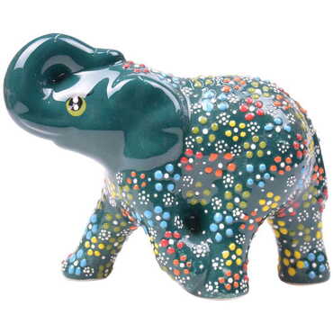 Turkish Ceramic Relief Elephant Figurine Big Size - 7