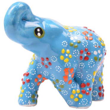 Turkish Ceramic Relief Elephant Figurine Medium Size - 3