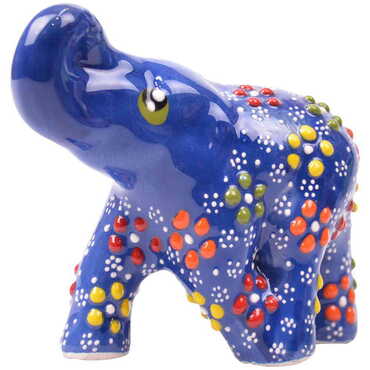 Turkish Ceramic Relief Elephant Figurine Medium Size - 8