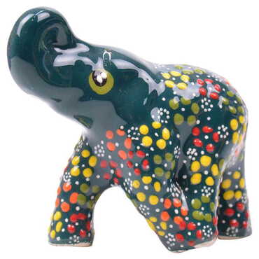 Turkish Ceramic Relief Elephant Figurine Medium Size - 10