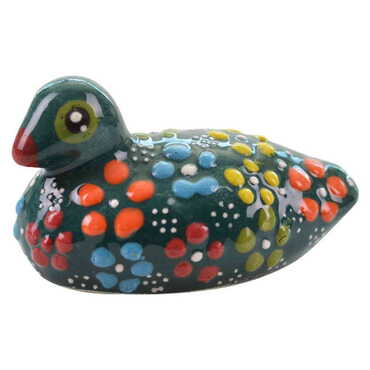 Turkish Ceramic Relief Handpainted Bird Figurine Small Size - 7