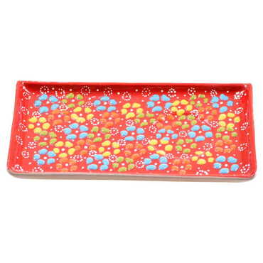 Turkish Ceramic Relief Rectangular Serving Tray - 5