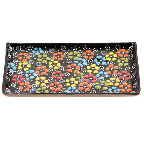 Turkish Ceramic Relief Rectangular Serving Tray - 7