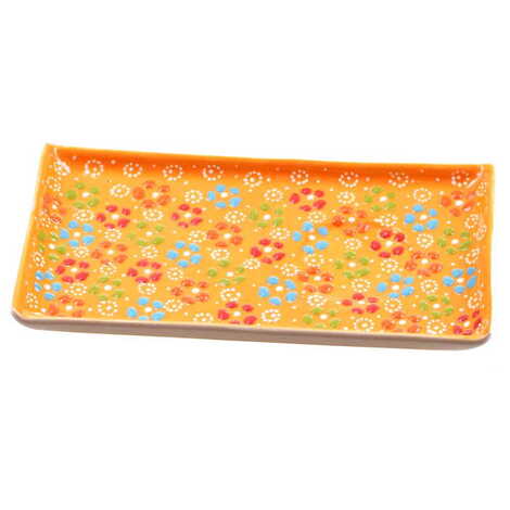 Turkish Ceramic Relief Rectangular Serving Tray - 10