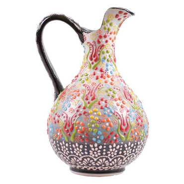 Turkish Ceramic Relief Snapdragon Vase 20cm - 5