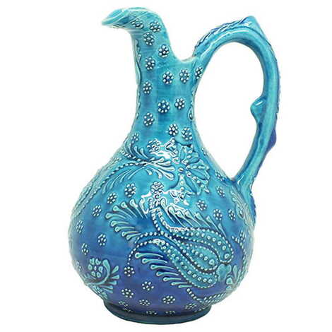 Turkish Ceramic Relief Snapdragon Vase 20cm - 6