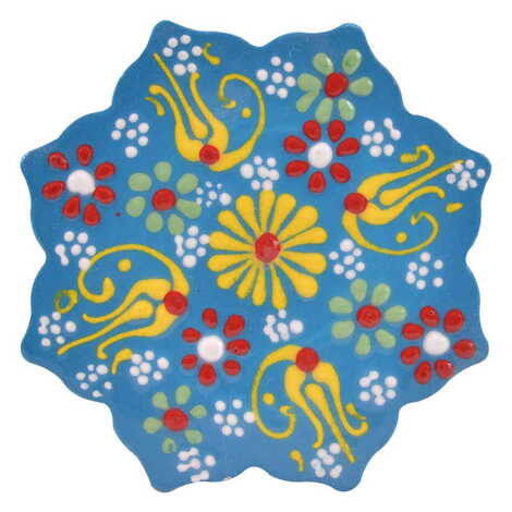 Turkish Ceramic Relief Stary Coaster 110 mm - 5