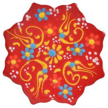 Turkish Ceramic Relief Stary Coaster 110 mm - 6