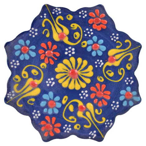 Turkish Ceramic Relief Stary Coaster 110 mm - 8