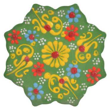 Turkish Ceramic Relief Stary Coaster 110 mm - 9