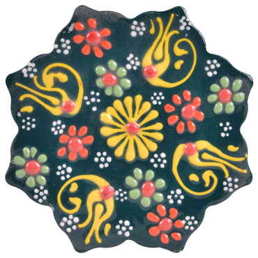 Turkish Ceramic Relief Stary Coaster 110 mm - 10