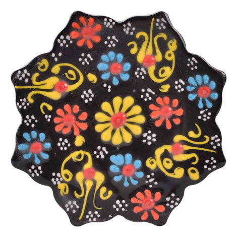 Turkish Ceramic Relief Stary Coaster 110 mm - 11