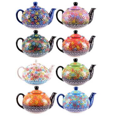 Turkish Ceramic Relief Tea Pot Medium Size - 2