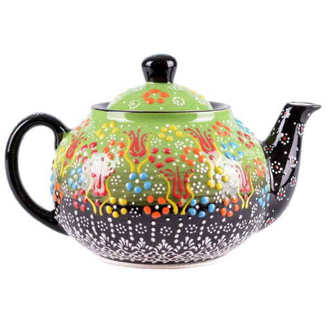 Turkish Ceramic Relief Tea Pot Medium Size - 8