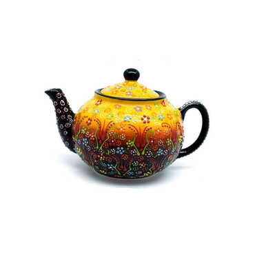 Turkish Ceramic Relief Tea Pot Medium Size - 10