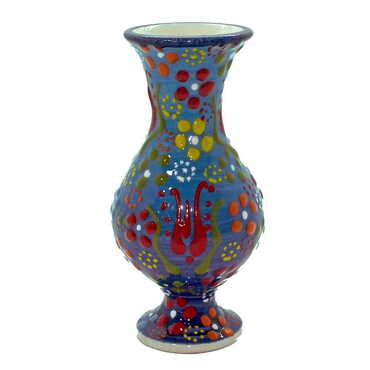 Turkish Ceramic Relief Vase 10 Cm - 3