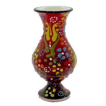 Turkish Ceramic Relief Vase 10 Cm - 4