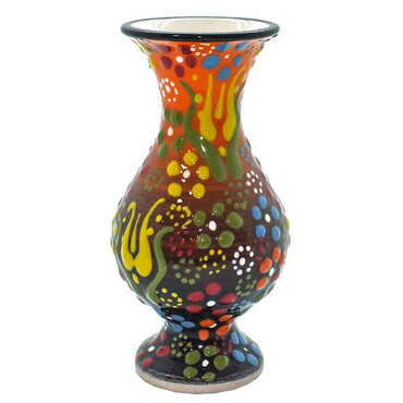 Turkish Ceramic Relief Vase 10 Cm - 5