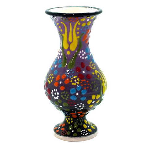 Turkish Ceramic Relief Vase 10 Cm - 6