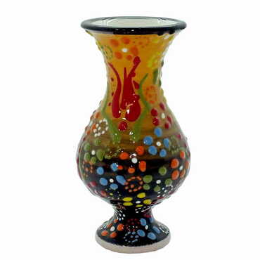 Turkish Ceramic Relief Vase 10 Cm - 9