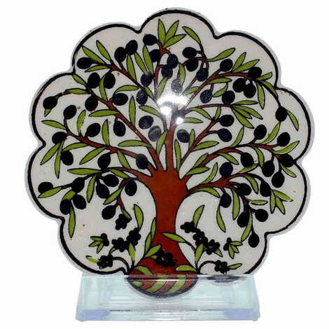 Turkish Ceramic Serigraphy Daisy Coaster 103 mm - 7