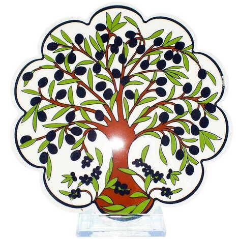 Turkish Ceramic Serigraphy Daisy Trivet 182 mm - 2