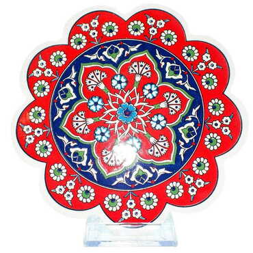 Turkish Ceramic Serigraphy Daisy Trivet 182 mm - 4