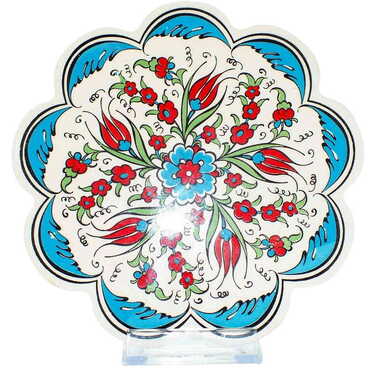 Turkish Ceramic Serigraphy Daisy Trivet 182 mm - 5