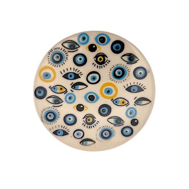 Turkish Ceramic Serigraphy Round Coaster 95 mm - 10