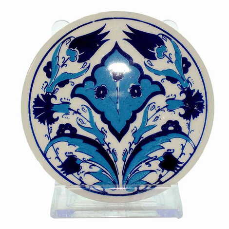 Turkish Ceramic Serigraphy Round Coaster 95 mm - 3