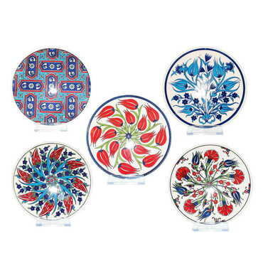 Turkish Ceramic Serigraphy Round Trivet 167 mm - Myros