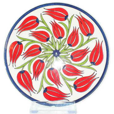 Turkish Ceramic Serigraphy Round Trivet 167 mm - 2