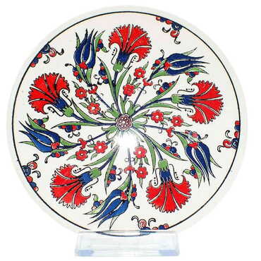 Turkish Ceramic Serigraphy Round Trivet 167 mm - 3