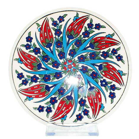 Turkish Ceramic Serigraphy Round Trivet 167 mm - 5