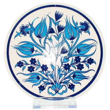 Turkish Ceramic Serigraphy Round Trivet 167 mm - 6