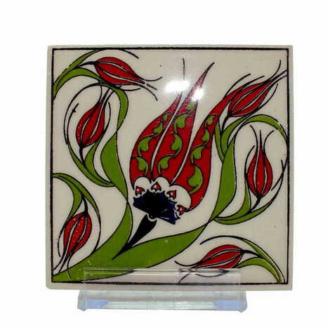 Turkish Ceramic Serigraphy Square Coaster 100 mm - 2