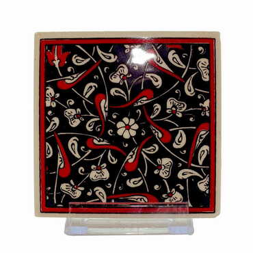 Turkish Ceramic Serigraphy Square Coaster 100 mm - 5