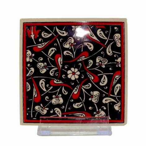 Turkish Ceramic Serigraphy Square Coaster 100 mm - 5