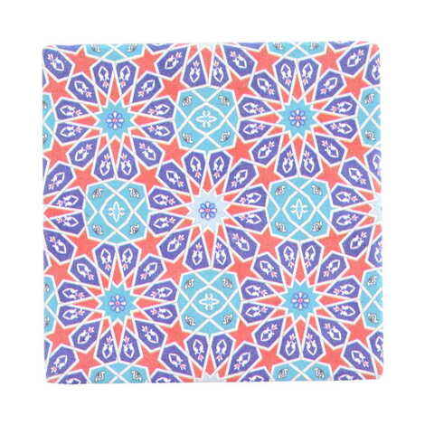 Turkish Ceramic Serigraphy Square Coaster 100 mm - 8