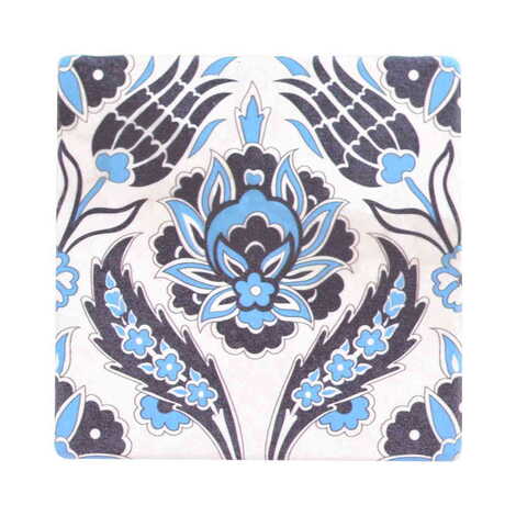 Turkish Ceramic Serigraphy Square Coaster 100 mm - 11