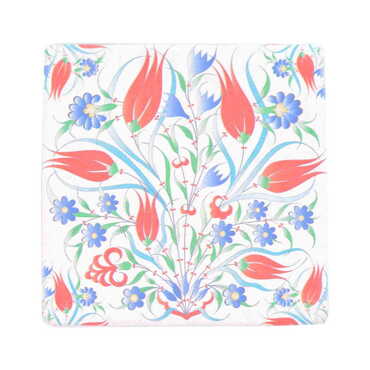 Turkish Ceramic Serigraphy Square Coaster 100 mm - 13