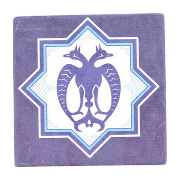 Turkish Ceramic Serigraphy Square Coaster 100 mm - 14