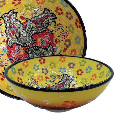 Turkish Ceramic Special Relief Bowl 16 Cm - 1