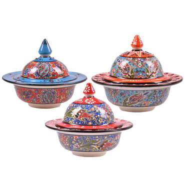 Turkish Ceramic Special Relief Candy Dish 13 Cm - 3