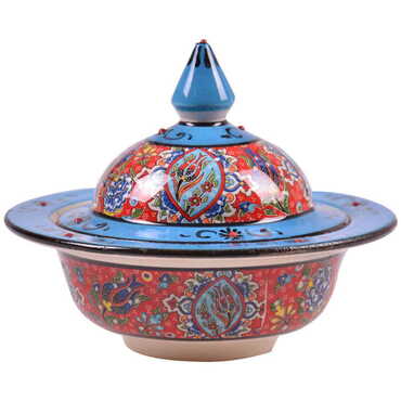 Turkish Ceramic Special Relief Candy Dish 13 Cm - 4