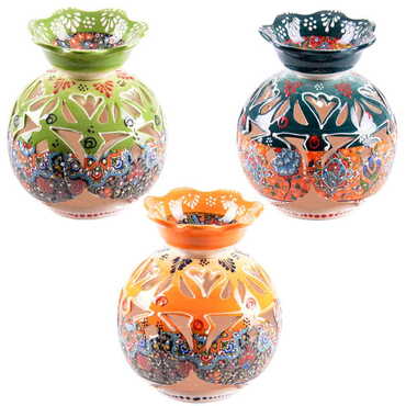 Turkish Ceramic Special Relief Censer and Oil Burner Big Size - 2