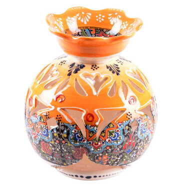 Turkish Ceramic Special Relief Censer and Oil Burner Big Size - 3