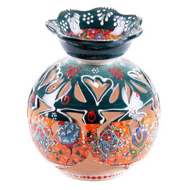 Turkish Ceramic Special Relief Censer and Oil Burner Big Size - 5