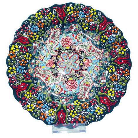 Turkish Ceramic Special Relief Plate 25 Cm - 7